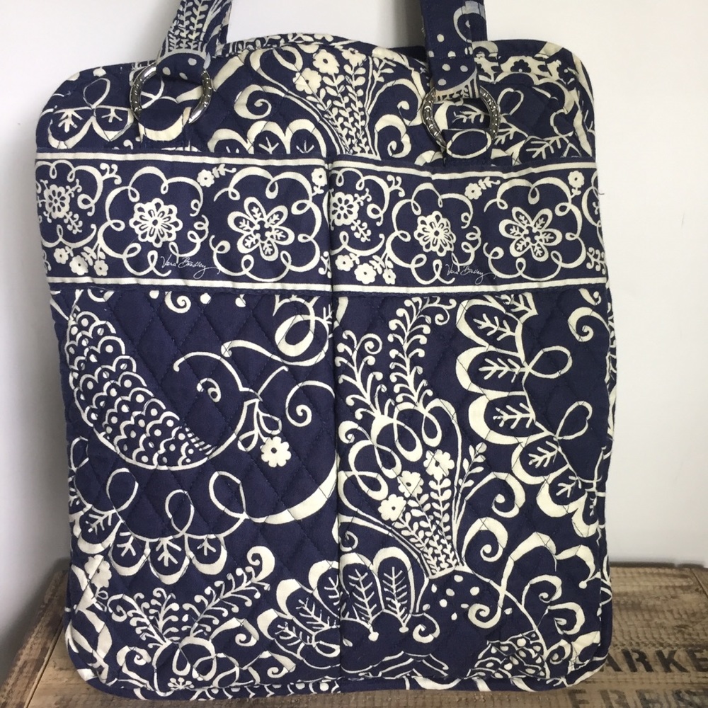 Vera Bradley blue & white cotton canvas tote